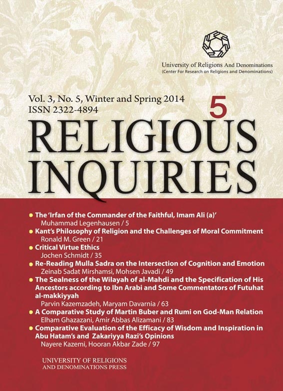 The Sealness of the Wilayah of al-Mahdi and the Specification of His Ancestors according to ibn Arabi and Some Commentators of Futuhat al-Makkiyahl-
