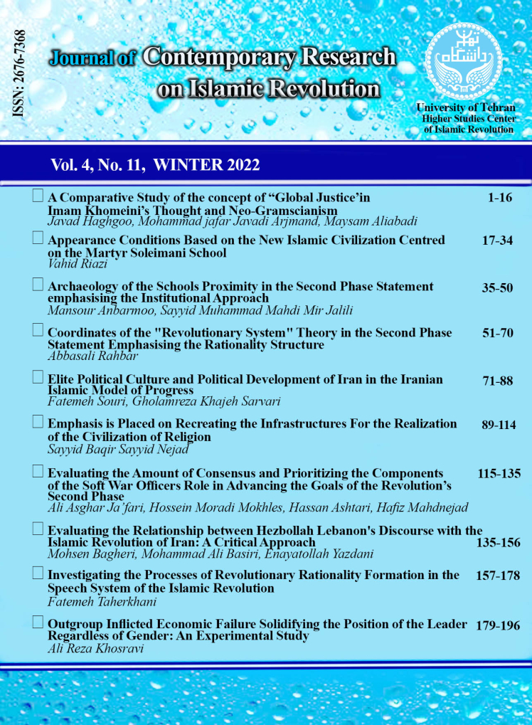 A Comparative Study of the Concept of "Global Justice" in Imam Khomeini's Political Thought and Neo-Gramscianism